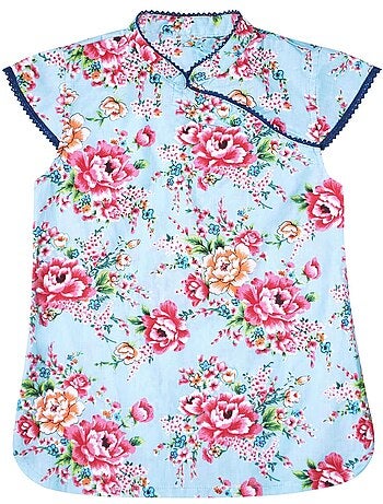 Blouse Fleurie à Col Mao ANNAM - La Faute à Voltaire