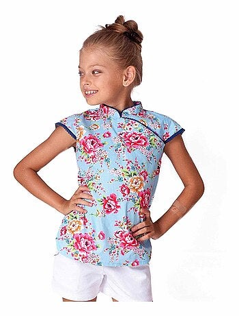 Blouse Fleurie à Col Mao ANNAM - La Faute à Voltaire