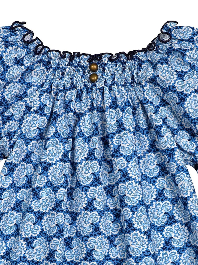 Blouse  Fleurie   à Manches Longues  CHIMENE - La Faute à Voltaire Bleu Bleu marine - Kiabi