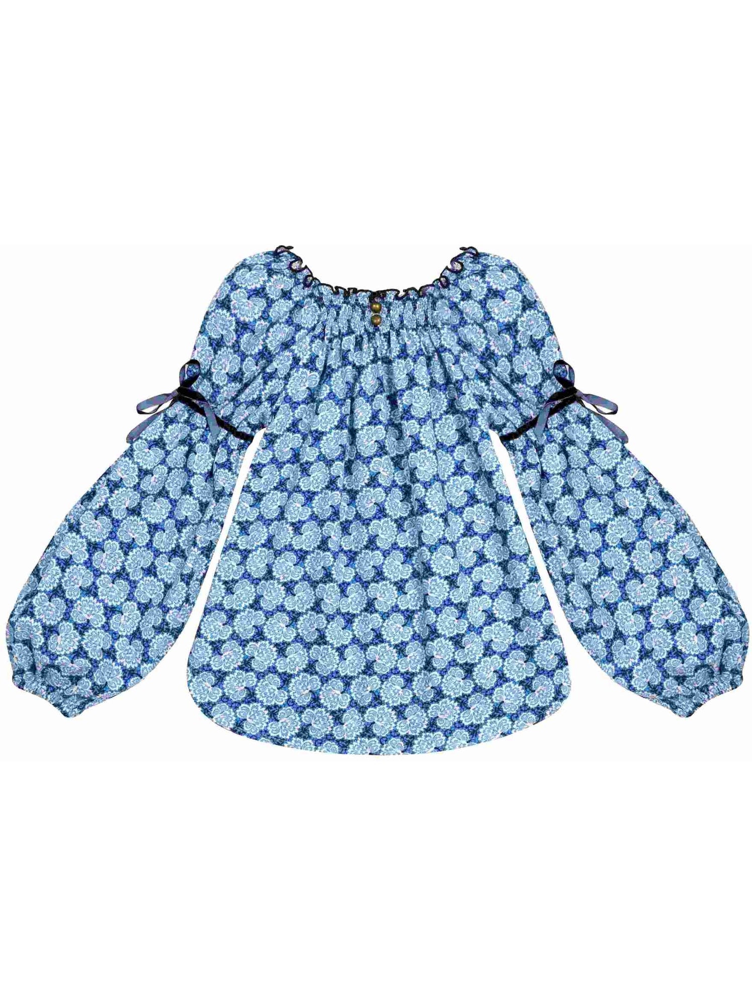 Blouse Fleurie à Col Montant "Girl In Mind" - Fabriquée En Angleterre - Taille 36-38/S - Neuf