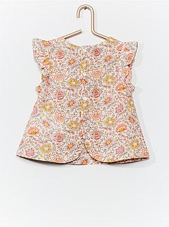 Blouse fleurie en voile de coton - Kiabi