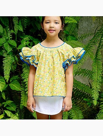 Blouse Fleurie et roi à Manches Papillons BUTTERFLY - La Faute à Voltaire