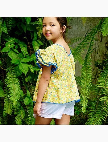 Blouse Fleurie et roi à Manches Papillons BUTTERFLY - La Faute à Voltaire