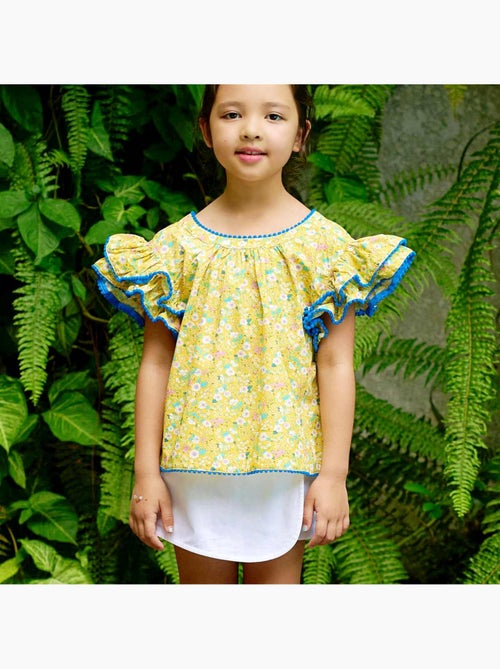 Blouse  Fleurie  et  roi à Manches Papillons  BUTTERFLY - La Faute à Voltaire - Kiabi