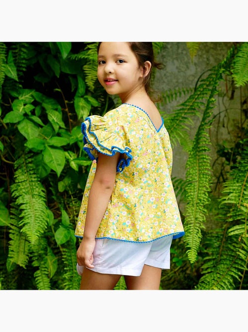 Blouse  Fleurie  et  roi à Manches Papillons  BUTTERFLY - La Faute à Voltaire - Kiabi