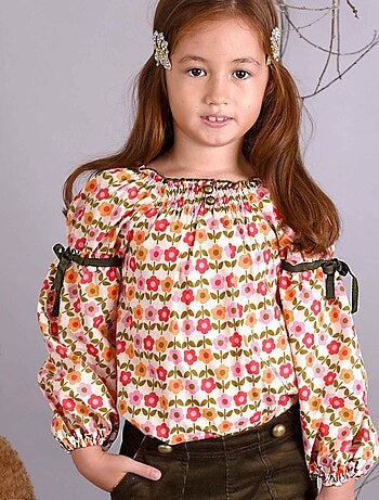 Blouse Fleurie Hiver Fleuri Col Smocks CHIMENE - La Faute à Voltaire