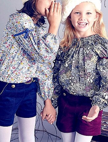 Blouse Fleurie Intersaison Fleurie Col Smocks CHIMENE - La Faute à Voltaire