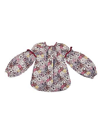 Blouse Fleurie Intersaison Fleurie Col Smocks CHIMENE - La Faute à Voltaire