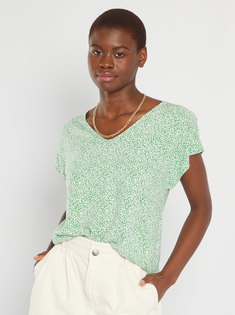 Blouse fleurie 'Jacqueline de Yong' Vert fleuri - Kiabi