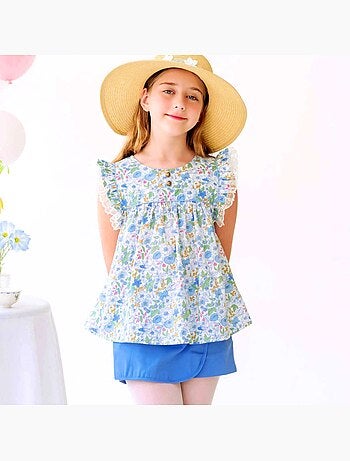 Blouse Fleurie Liberty à Volants APPOLINE - La Faute à Voltaire
