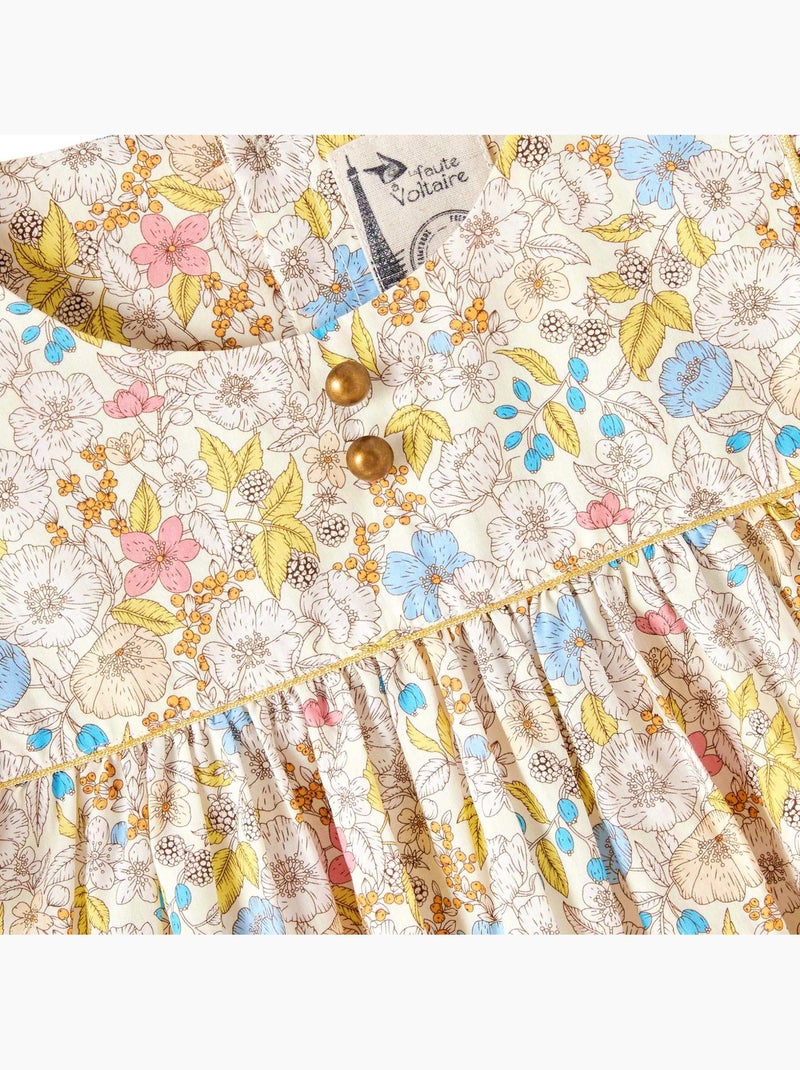 Blouse    Fleurie Liberty  APPOLINE - La Faute à Voltaire Blanc/Jaune/Rose - Kiabi