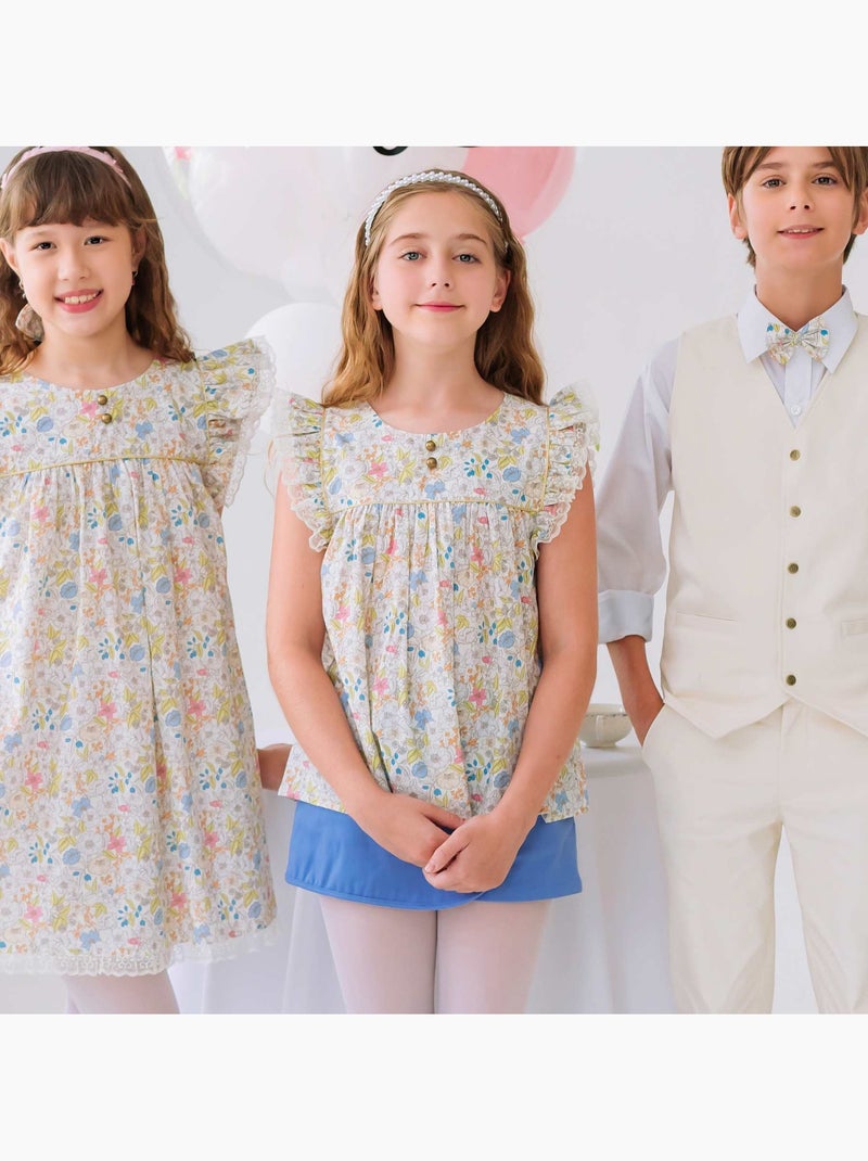Blouse    Fleurie Liberty  APPOLINE - La Faute à Voltaire Blanc/Jaune/Rose - Kiabi