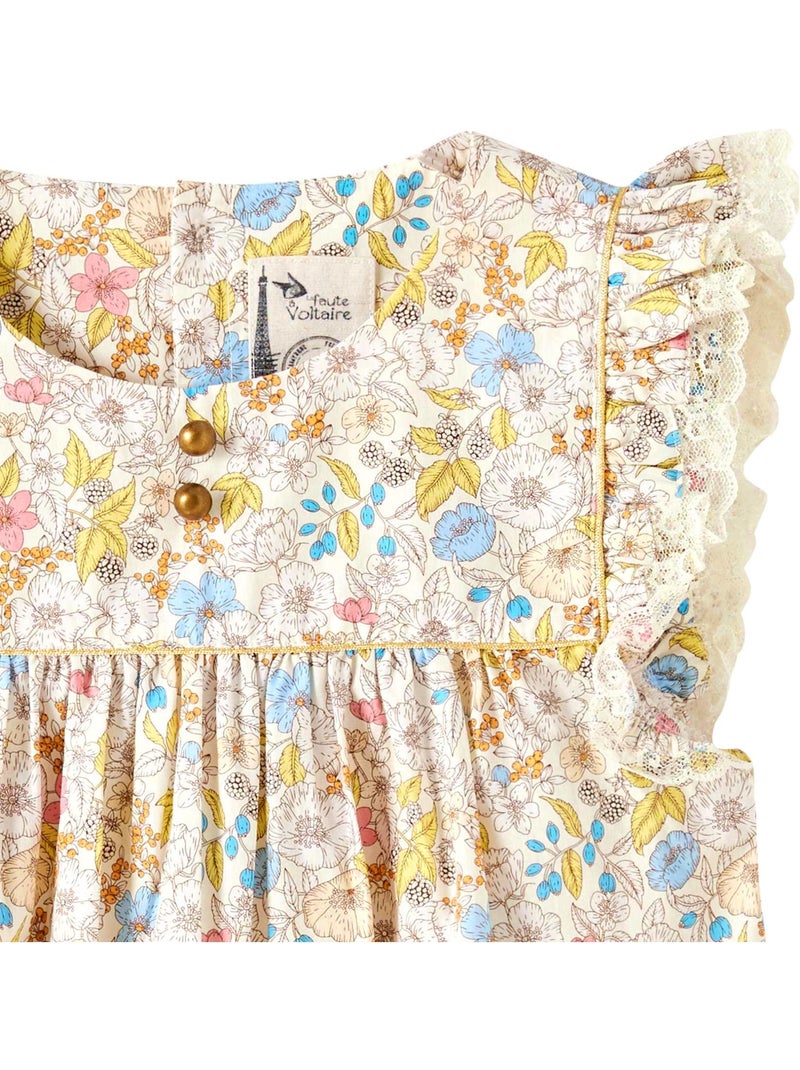 Blouse    Fleurie Liberty  APPOLINE - La Faute à Voltaire Blanc/Jaune/Rose - Kiabi