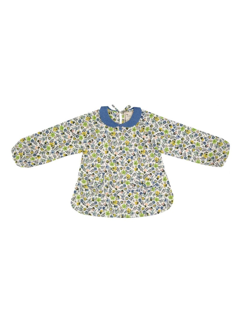 Blouse Fleurie Liberty  et  pour   Col CLAUDINE - La Faute à Voltaire Blanc Jaune Bleu - Kiabi