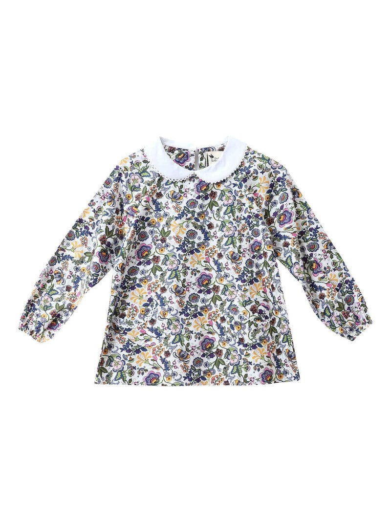 Blouse Fleurie Liberty Multicolore pour Fille  Col CLAUDINE - 'LA FAUTE A VOLTAIRE' Multicolore - Kiabi