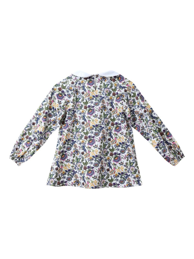 Blouse Fleurie Liberty Multicolore pour Fille  Col CLAUDINE - 'LA FAUTE A VOLTAIRE' Multicolore - Kiabi