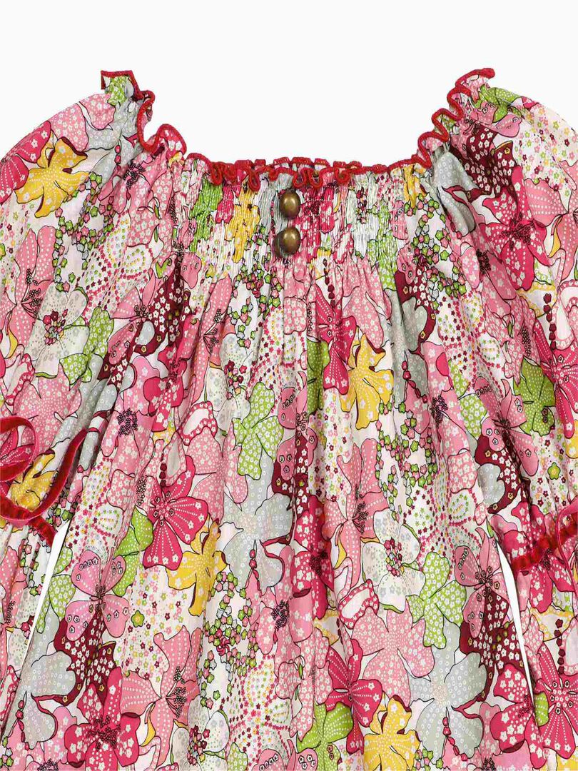 Blouse Fleurie Liberty Rouge à Col Smocks Fille Chimene La Faute à Voltaire Rouge Kiabi 6880