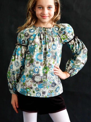 Blouse Fleurie Marron     Col Smocks  CHIMENE - La Faute à Voltaire