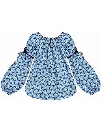 Blouse Fleurie Roi Fille Col Smocks CHIMENE - La Faute à Voltaire