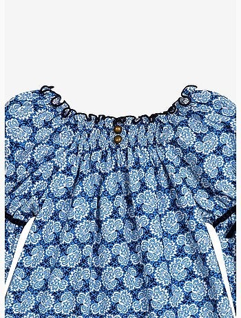 Blouse Fleurie Roi Fille Col Smocks CHIMENE - La Faute à Voltaire