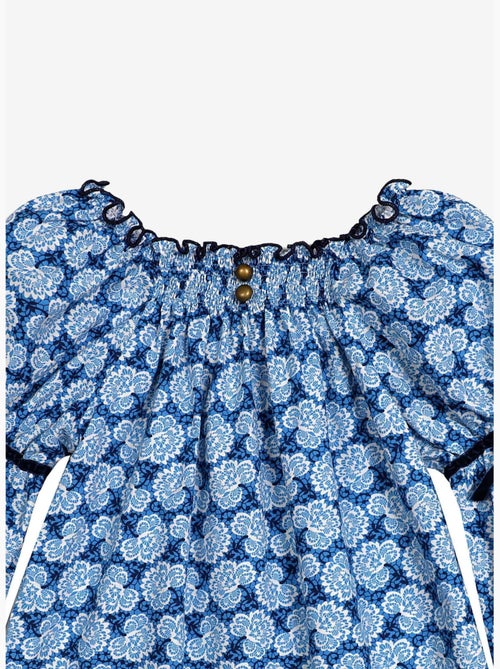 Blouse Fleurie  Roi Fille  Col Smocks  CHIMENE - La Faute à Voltaire - Kiabi