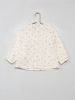 Blouse fleurie smockée en coton - Kiabi