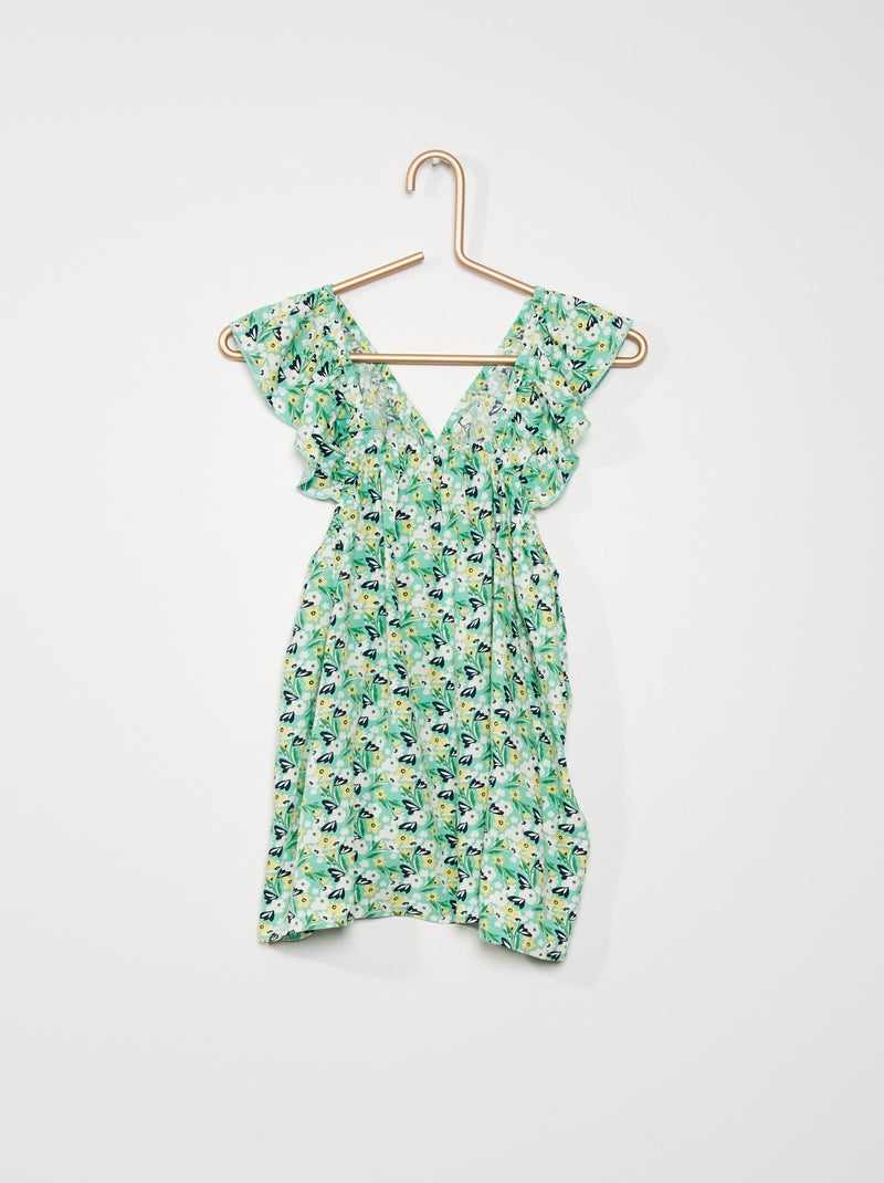 Blouse fleurie vert - Kiabi
