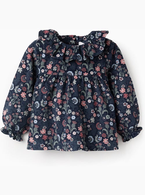 Blouse Floral en Velours Côtelé - Kiabi
