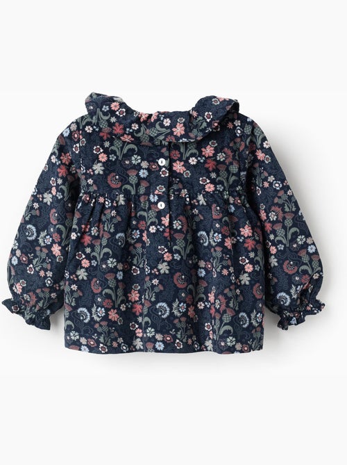 Blouse Floral en Velours Côtelé - Kiabi
