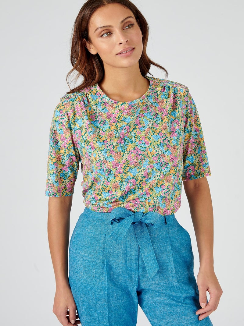 Blouse fluide à épaulettes. - Damart Multicolore - Kiabi