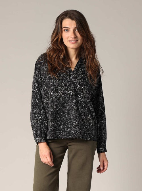 Blouse fluide à imprimé abstrait
 'Deeluxe' - Kiabi