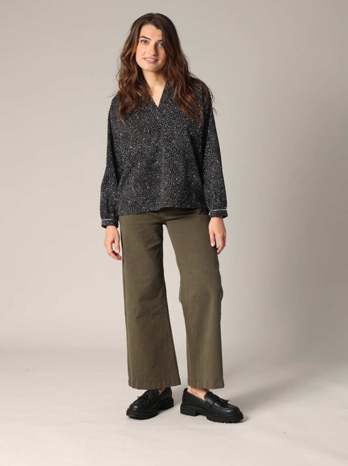 Blouse fluide à imprimé abstrait
 'Deeluxe' - Kiabi