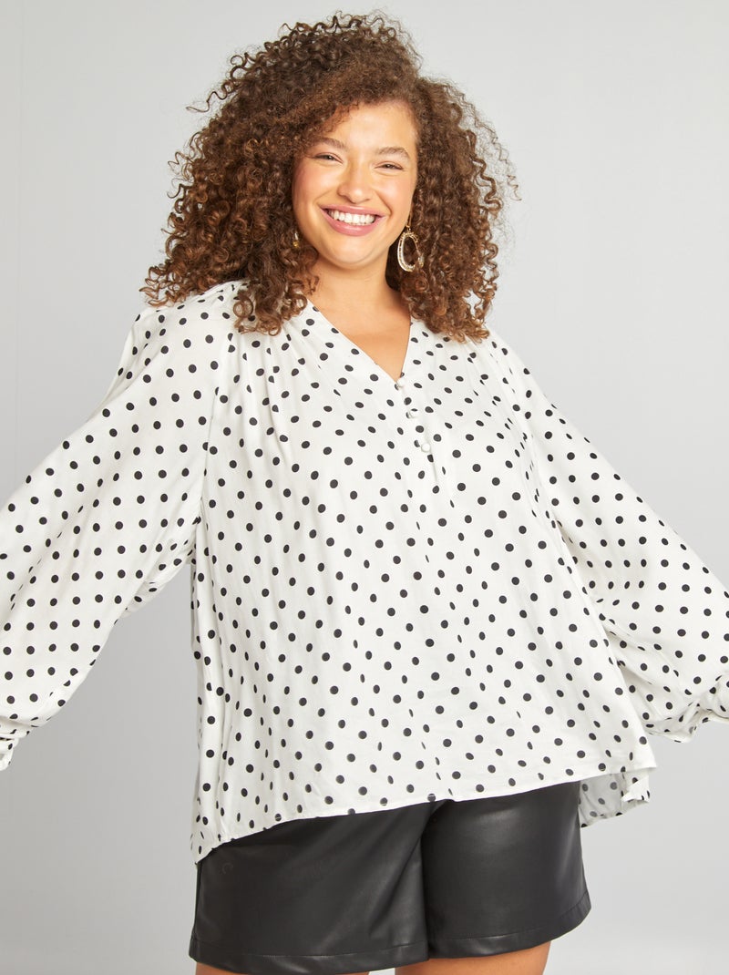 Blouse fluide à imprimé Blanc - Kiabi