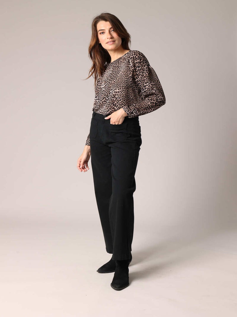 Blouse fluide à imprimé léopard
 'Deeluxe' Noir - Kiabi