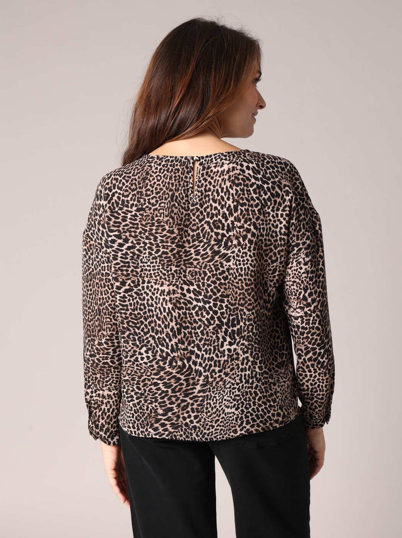 Blouse fluide à imprimé léopard
 'Deeluxe' Noir - Kiabi