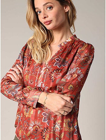 Blouse fluide à motif floral 'deeluxe'