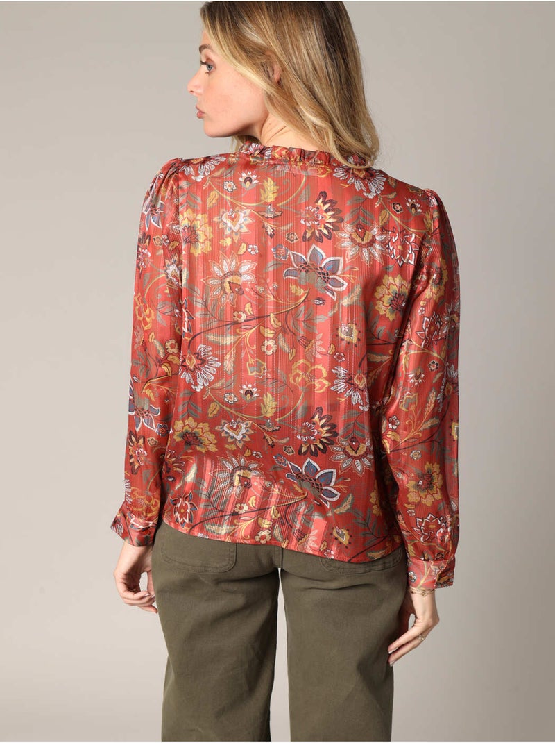 Blouse fluide à motif floral 'deeluxe' Orange - Kiabi