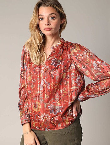 Blouse fluide à motif floral 'Deeluxe'