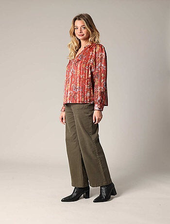 Blouse fluide à motif floral 'Deeluxe'