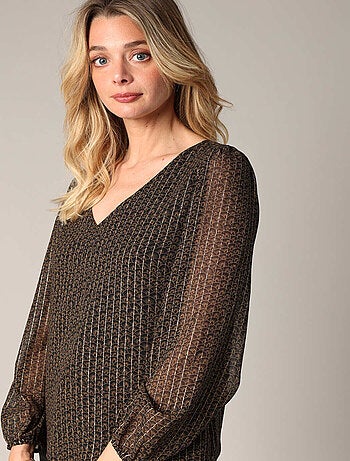 Blouse fluide à motif graphique 'Deeluxe'