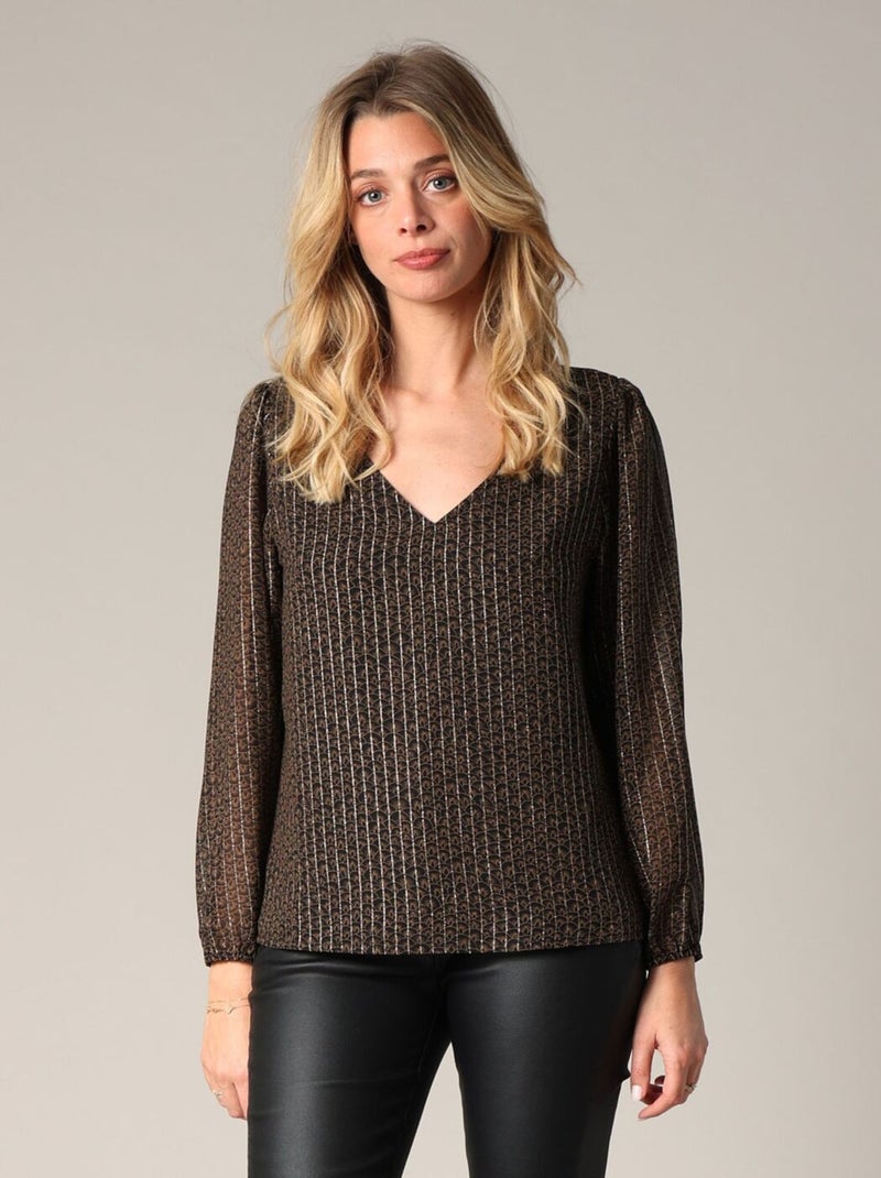 Blouse fluide à motif graphique 'Deeluxe' Noir - Kiabi