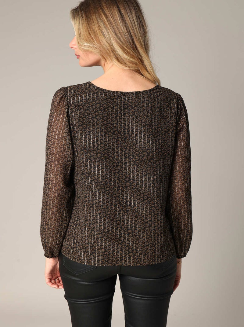 Blouse fluide à motif graphique 'Deeluxe' Noir - Kiabi