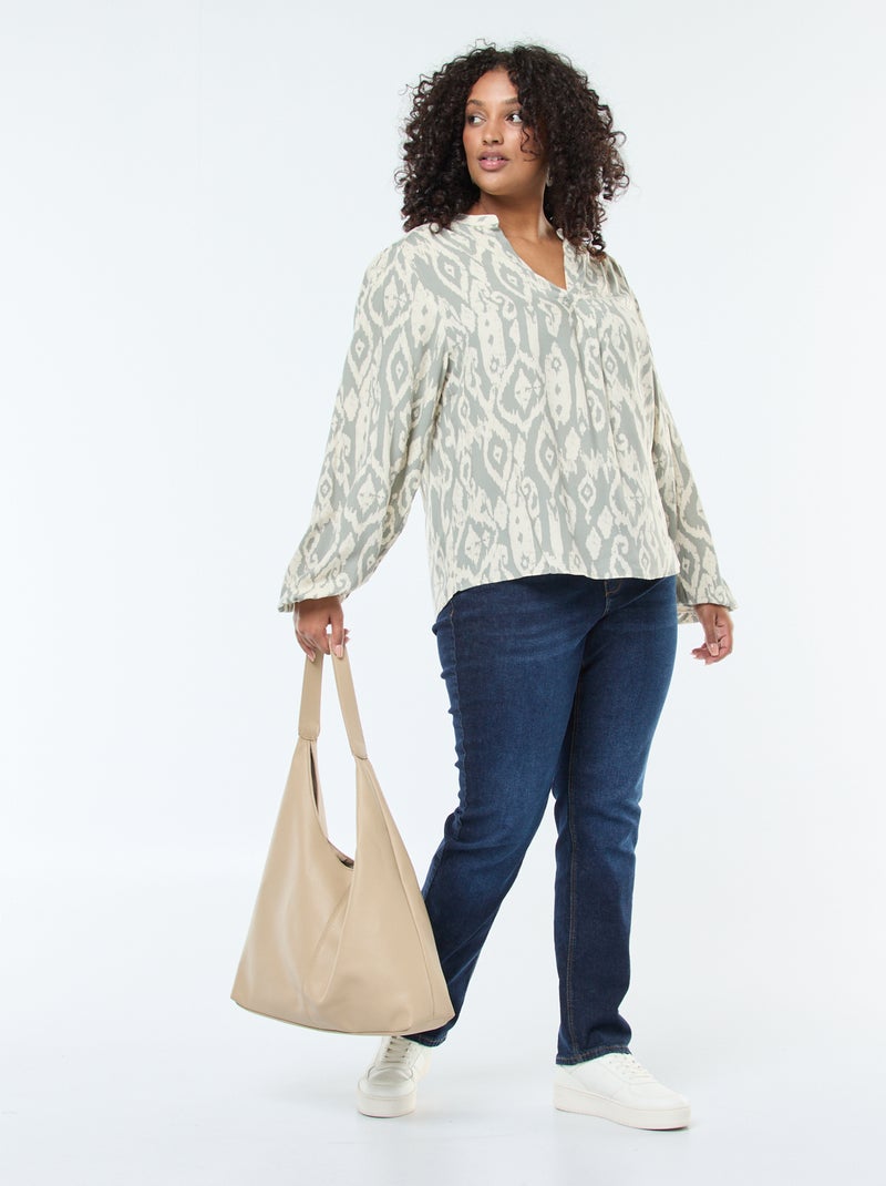 Blouse Fluide Patrice Bréal Taille 46 - 100% Viscose, Col Brodé, Base Volantée - Neuf (porté Une Fois)