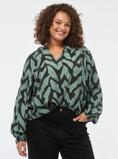 Blouse fluide avec col mao 'Only Camarkoma' - Kiabi