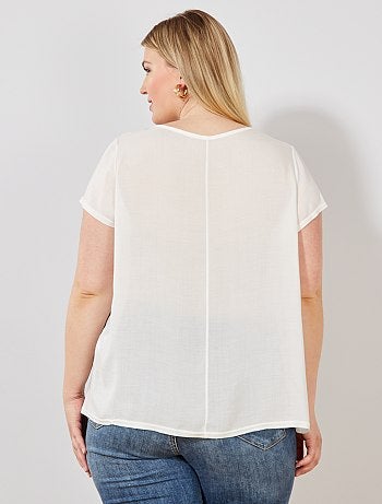 Blouse fluide avec détail encolure - Kiabi