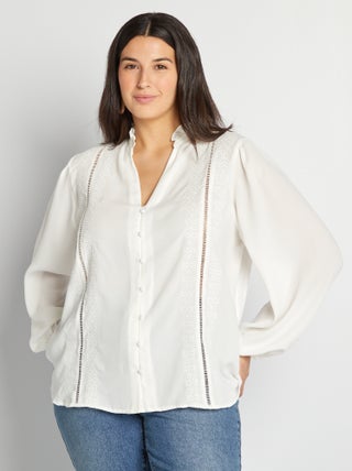 Blouse fluide avec fils métallique