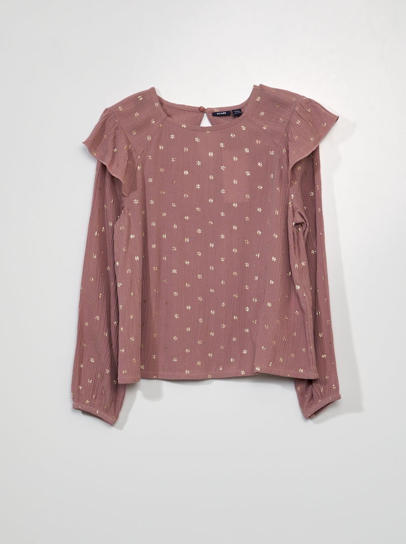 Blouse fluide avec imprimé Rose - Kiabi
