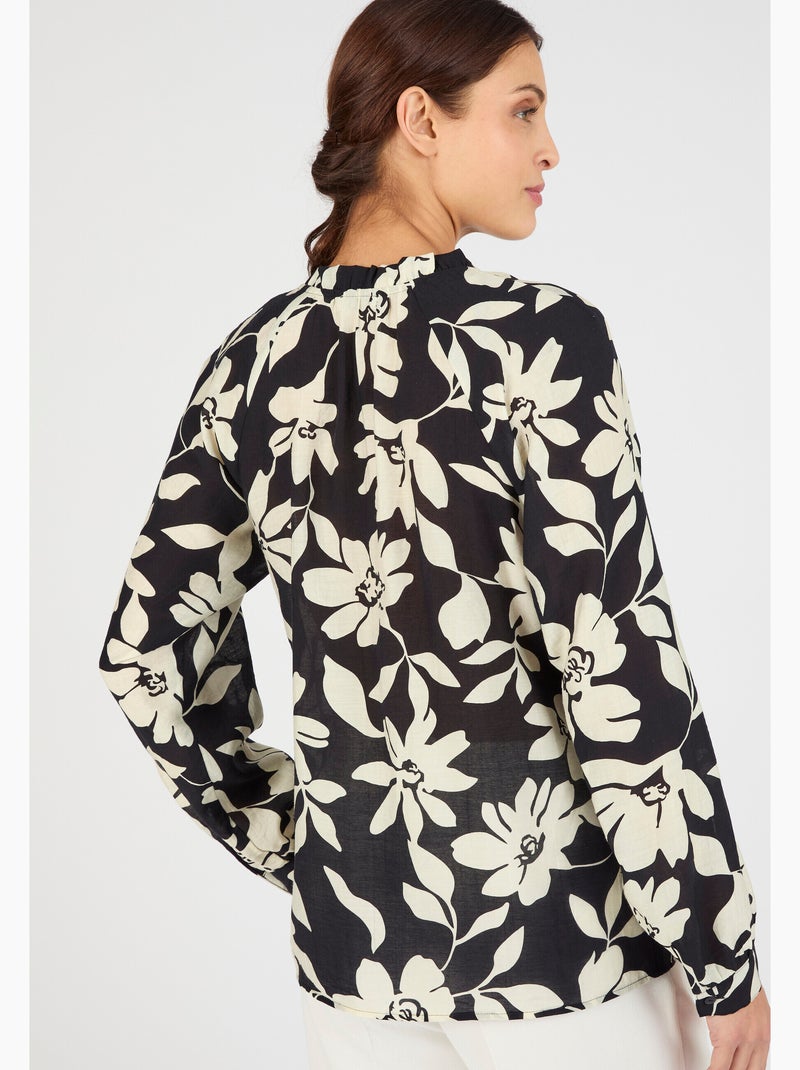 Blouse fluide bicolore - Damart Noir - Kiabi
