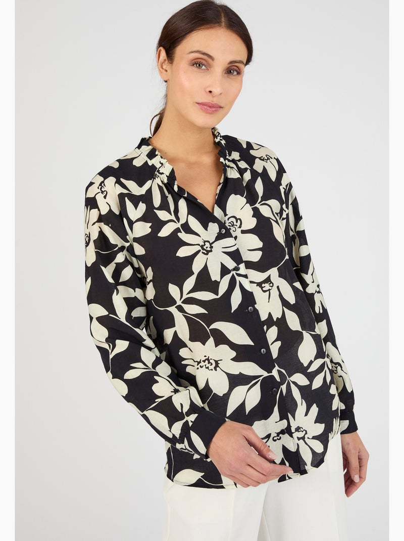 Blouse fluide bicolore - Damart Noir - Kiabi