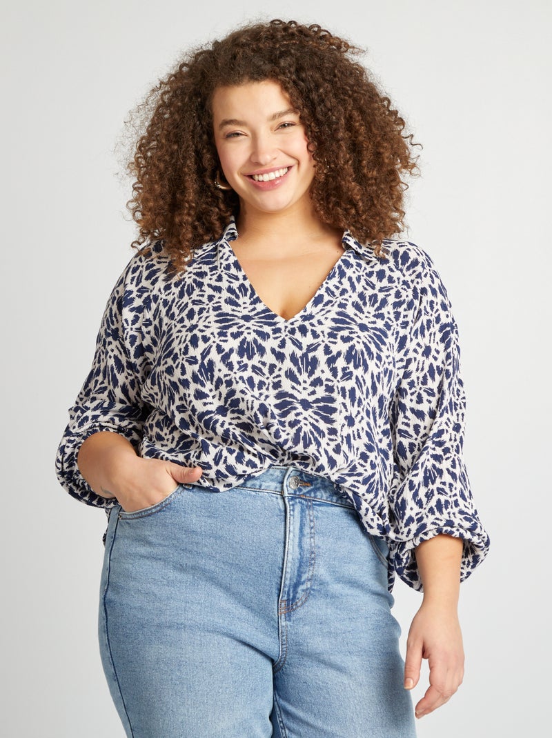 Blouse fluide Bleu - Kiabi